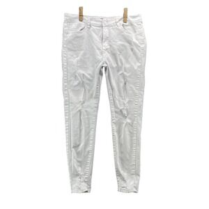Wax Jeans Womens 31x26* White Distressed Denim Mid Rise Skinny Y2k Moto Academia